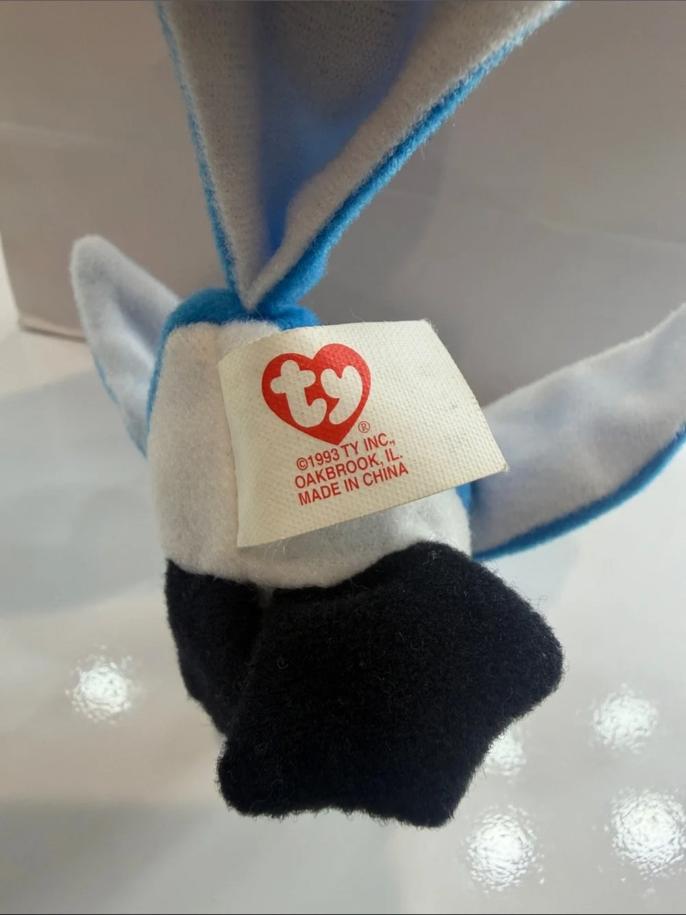 Valuable Ty Blue White and Black Plush Parrot Toy